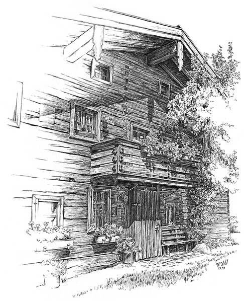 Ein komplett im Blockbau errichtetes Bauernhaus in Breitbrunn a. Ch.