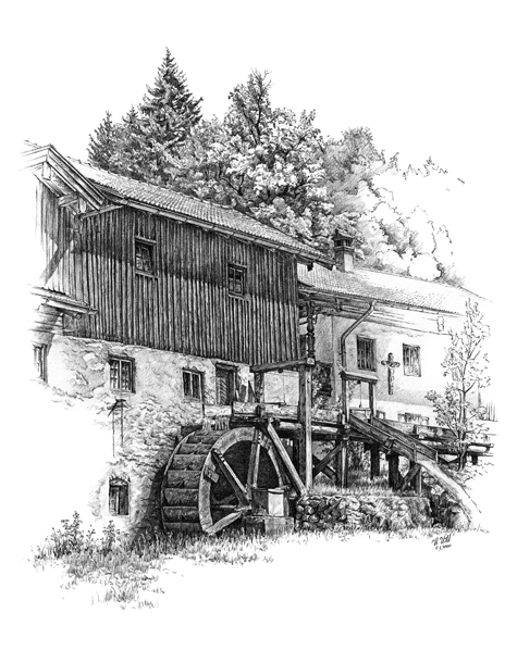 Die alte Mühle in Mühltal bei Nußdorfg