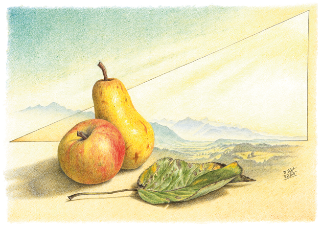 Landschaft mit Obst